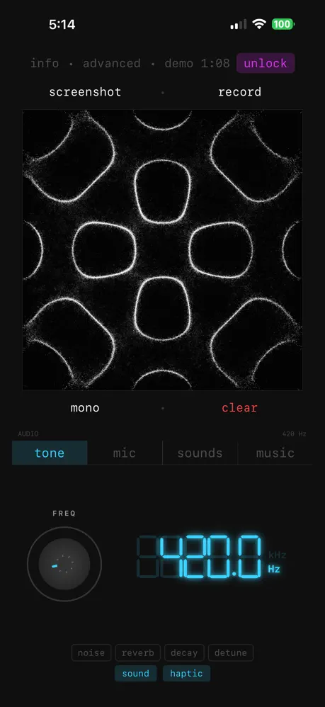 Cymatica tone-frequency visualizer
